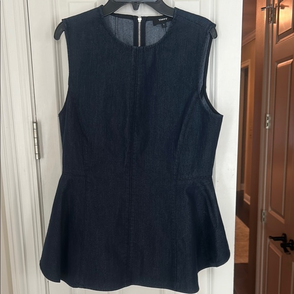 Theory Dark Blue Sleeveless Peplum Top - Picture 2 of 8